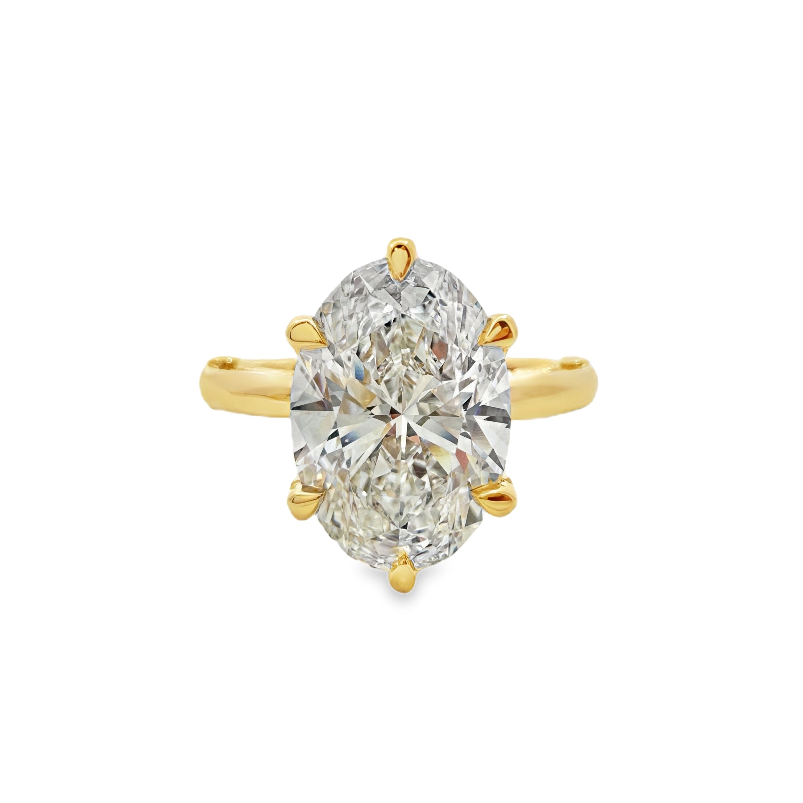 Lab Grown Yellow Gold Oval Shape Solitaire Diamond Verragio Engagement Ring