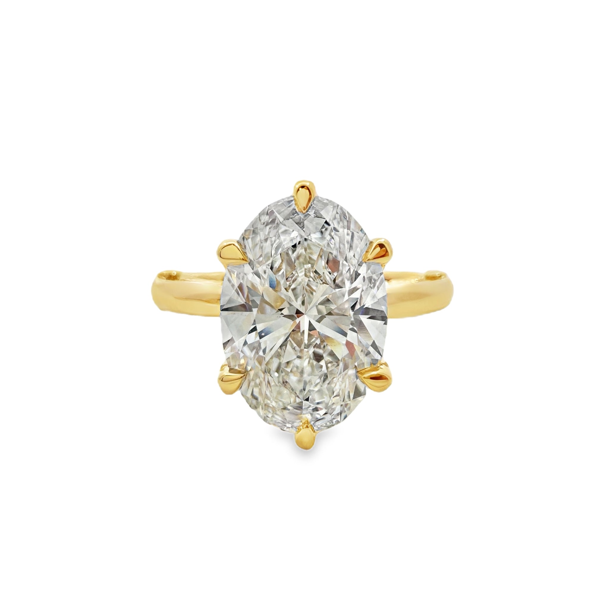 Lab Grown Yellow Gold Oval Shape Solitaire Diamond Verragio Engagement Ring