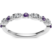 IMAGINE Amethyst and Diamond Wedding Band