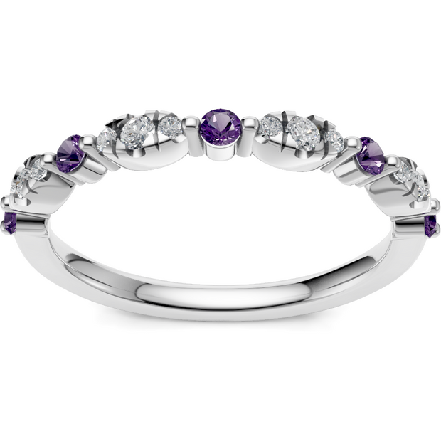 IMAGINE Amethyst and Diamond Wedding Band