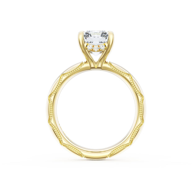 Lab Grown Radiant Cut Yellow Gold Diamond Tacori Engagement Ring