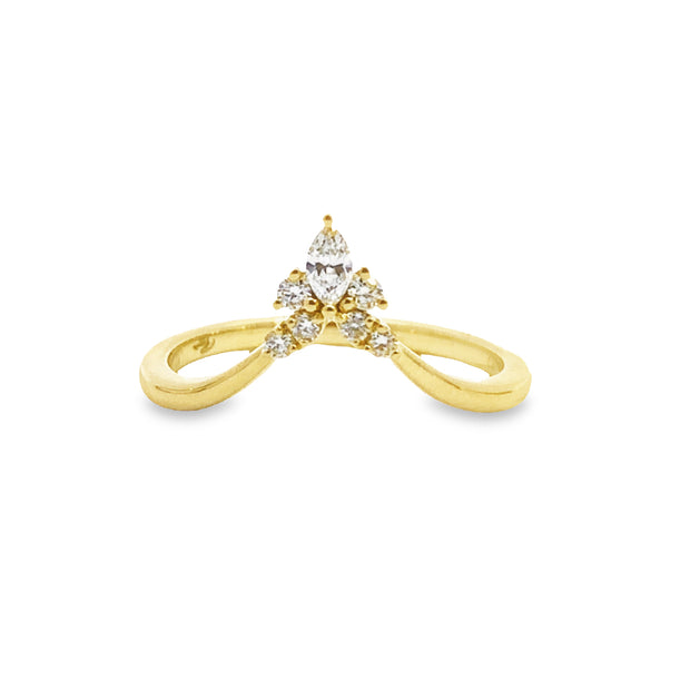 Yellow Gold Diamond Crown Fashion Ring
