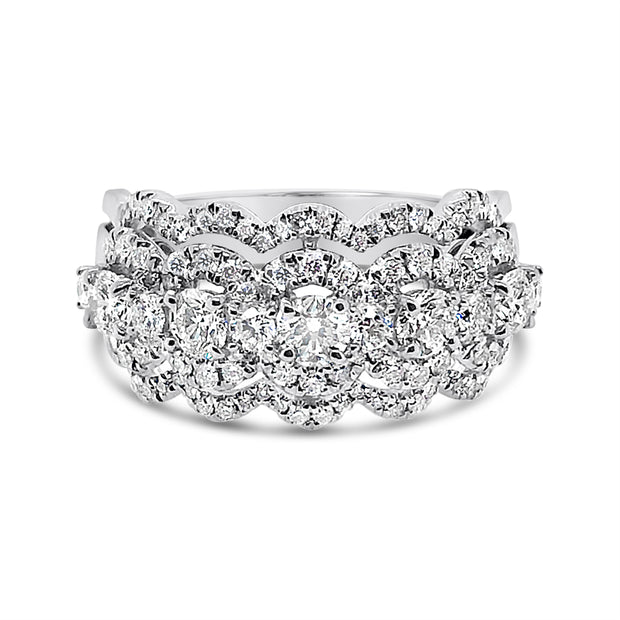 Forevermark White Gold Five Stone Diamond Halo Band