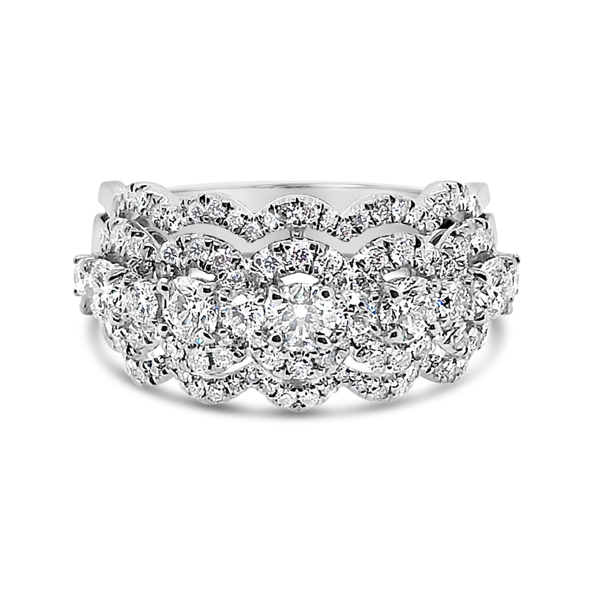 Forevermark White Gold Five Stone Diamond Halo Band