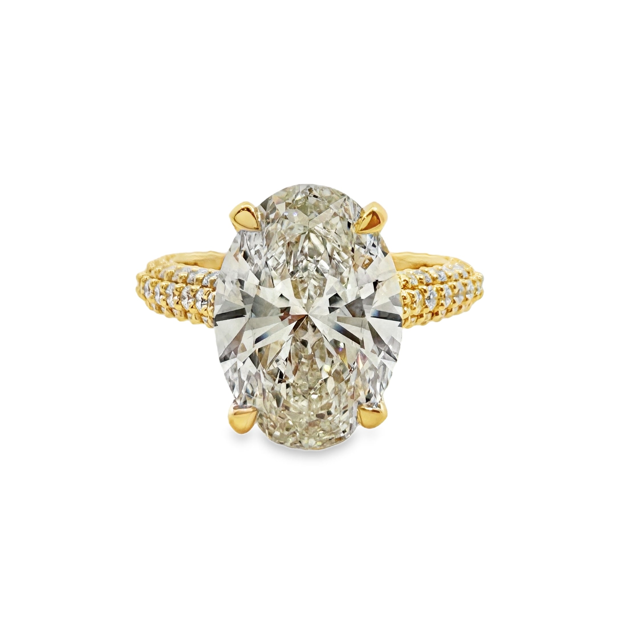 Lab Grown Yellow Gold Oval Shape Diamond Verragio Engagement Ring