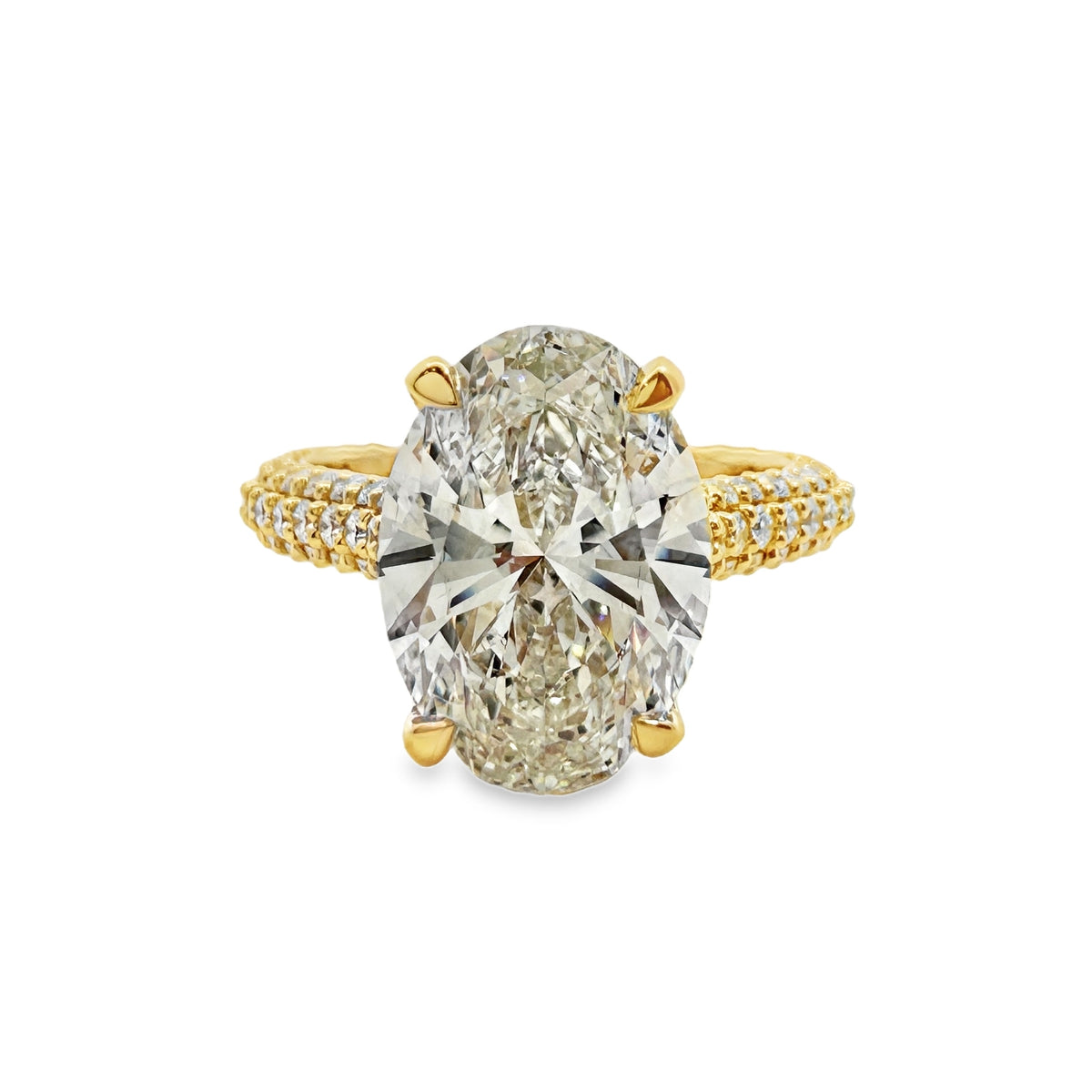 Lab Grown Yellow Gold Oval Shape Diamond Verragio Engagement Ring