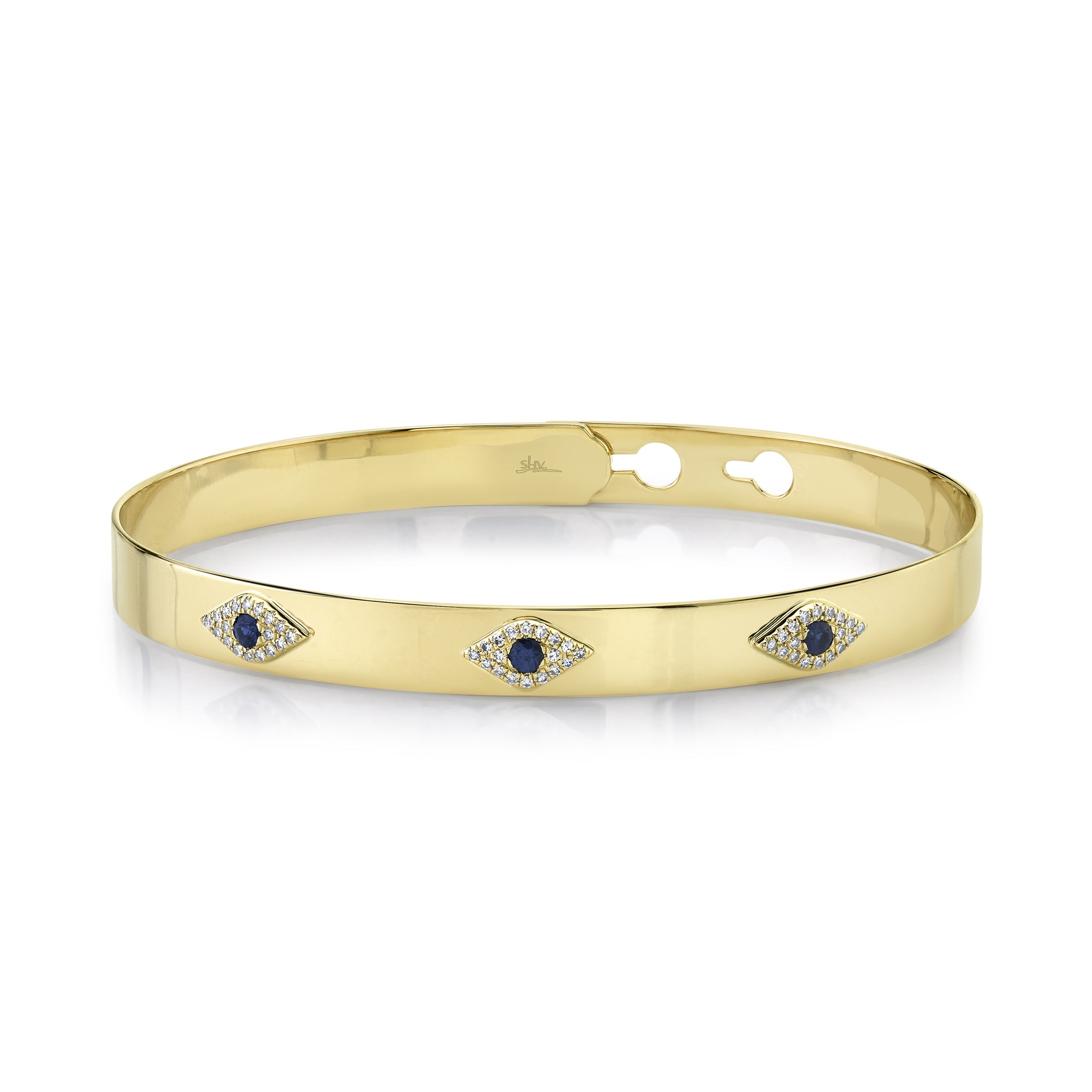 Shy Creation Yellow Gold Sapphire and Diamond 