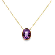 Yellow Gold Amethyst Necklace