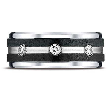 Benchmark Cobalt Men's Diamond Wedding Band