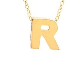 Yellow Gold Initial Necklace