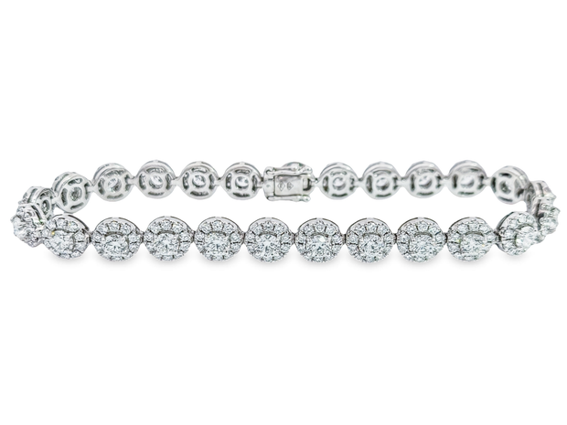 Forevermark White Gold Diamond Halo Bracelet