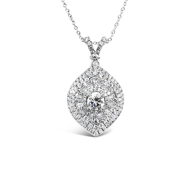 Forevermark 1.48 Cttw. White Gold Diamond Halo Pendant