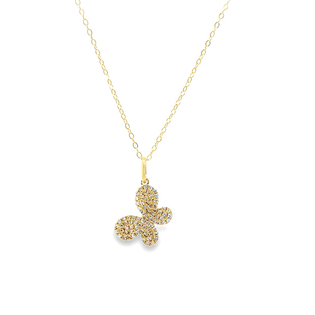 Yellow Gold Diamond Butterfly Pendant