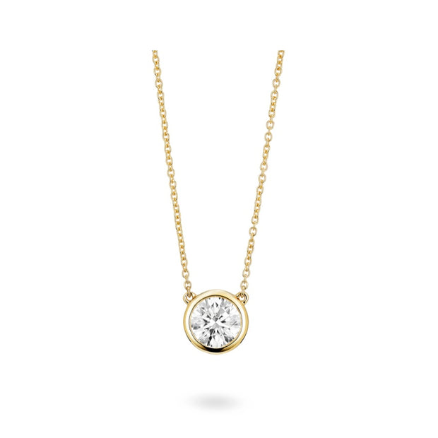 LIGHTBOX Lab Grown Yellow Gold Diamond Solitaire Pendant