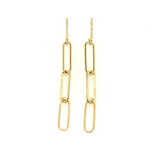 Yellow Gold Diamond Fashion Dangle Earrings