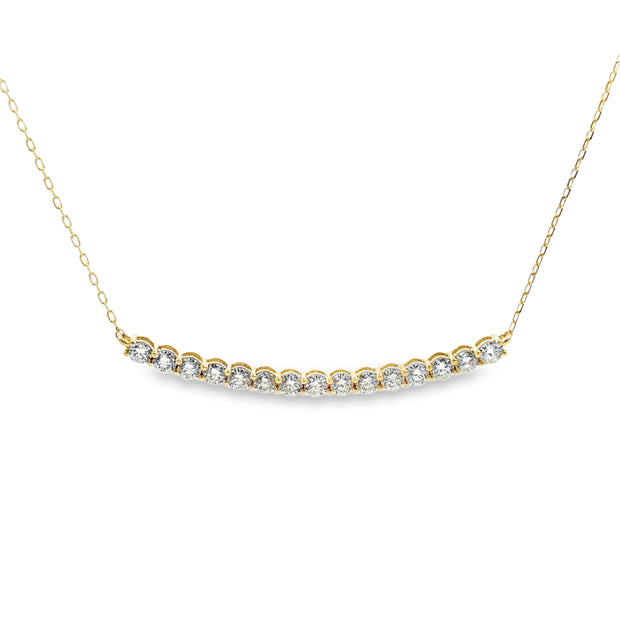 Lab Grown Yellow Gold Diamond Smile Necklace