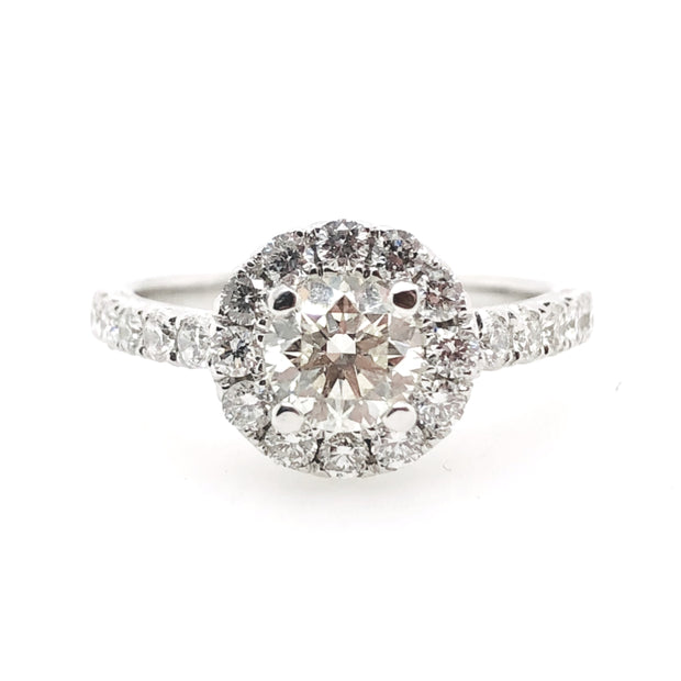 Forevermark White Gold Diamond Halo Engagement Ring