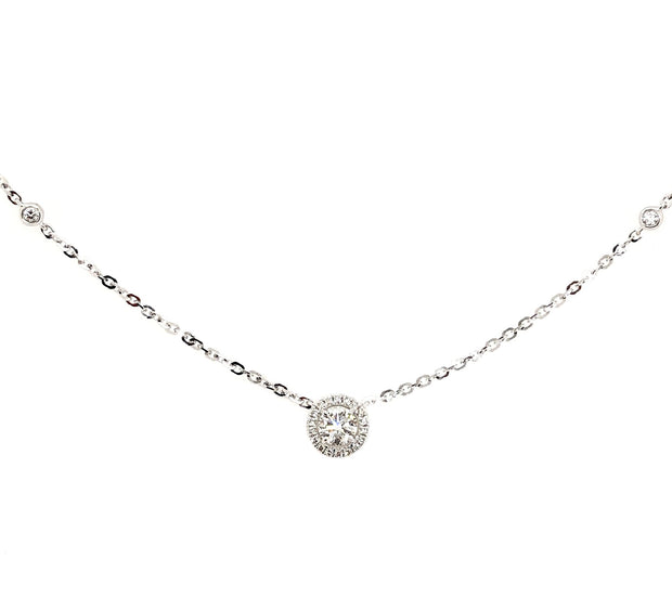Forevermark White Gold Diamond Halo Necklace