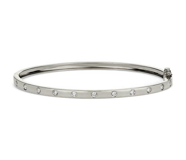 White Gold Diamond Bangle Bracelet