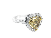 White/Yellow Gold Fancy Yellow Diamond Halo Ring