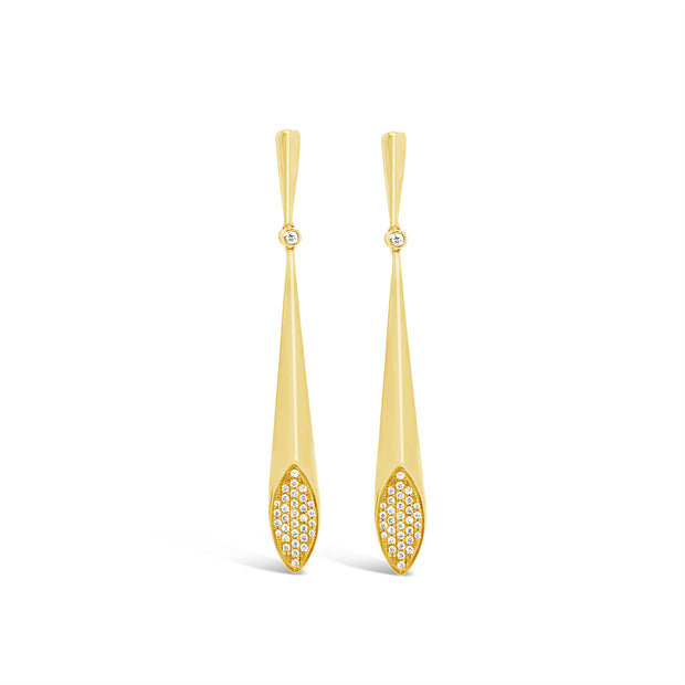 Yellow Gold Diamond Dangle Earrings