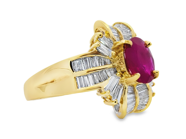 Yellow Gold Ruby and Diamond Ring