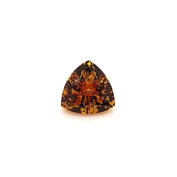 Chatham Lab Grown Loose Dark Yellow Trillion Shape Sapphire