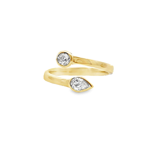 Yellow Gold Diamond Bypass Ring