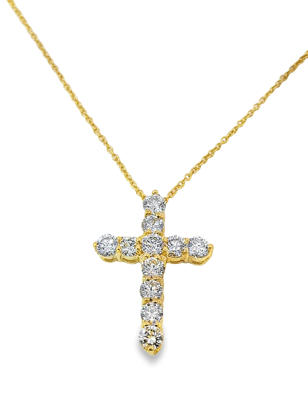 Yellow Gold Diamond Cross Pendant