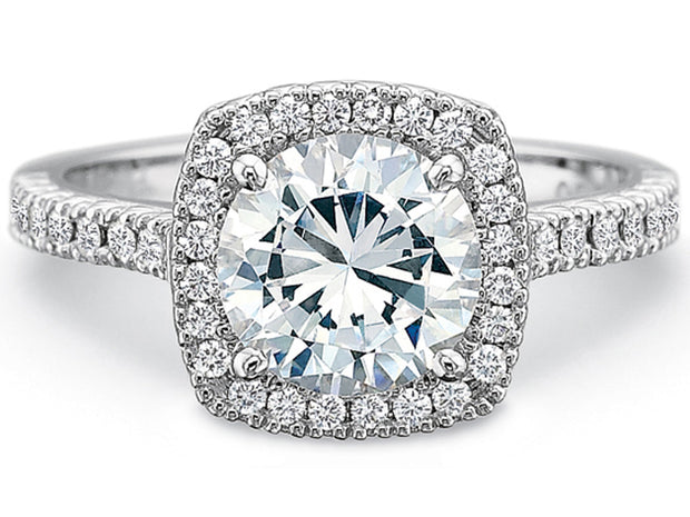 Precision Set Halo Engagement Ring