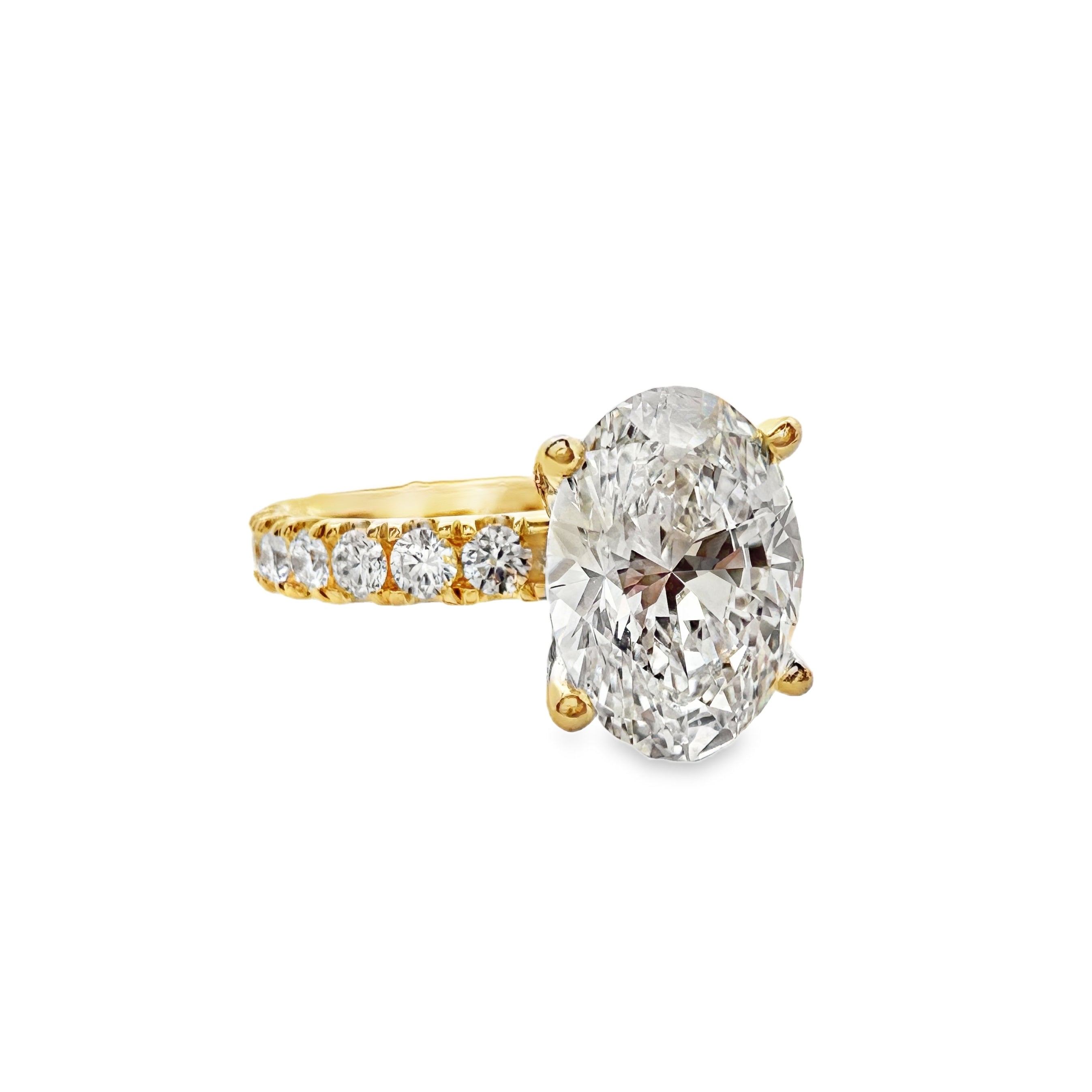 Lab Grown Yellow Gold Oval Shape Diamond Verragio Engagement Ring