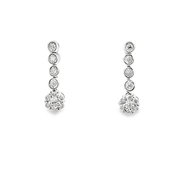 White Gold Diamond Dangle Earrings
