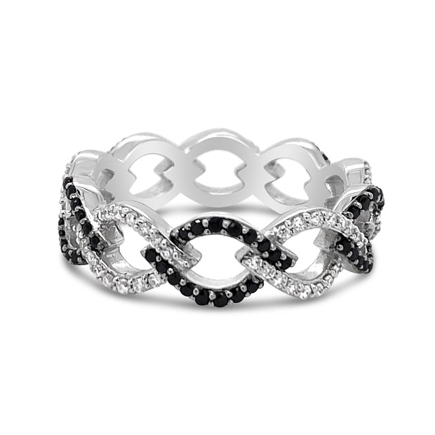 White Gold Black/White Diamond Eterntiy Band