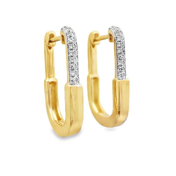 Yellow Gold Diamond Hoop Earrings