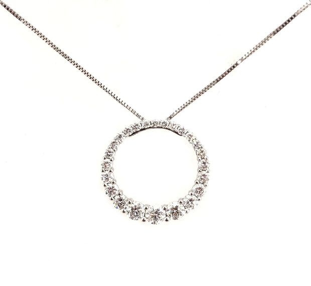 White Gold Diamond Circle Pendant