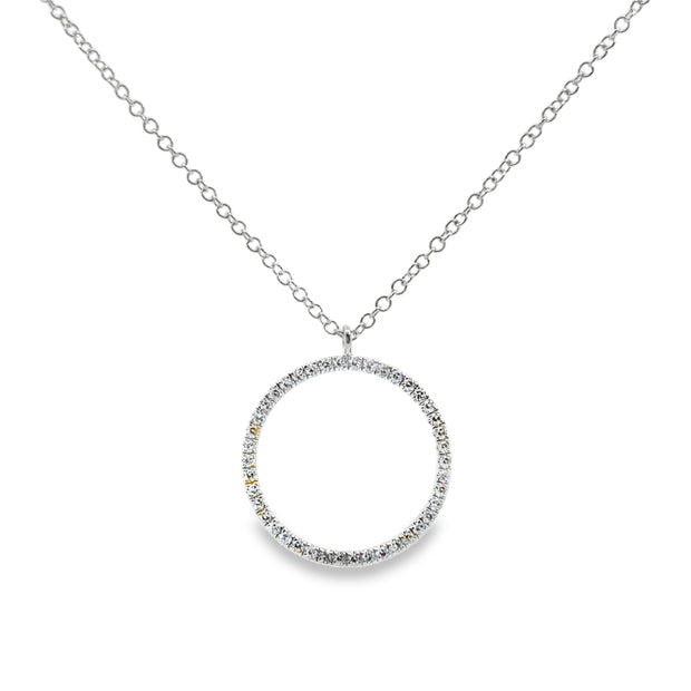 White Gold Diamond Circle Pendant