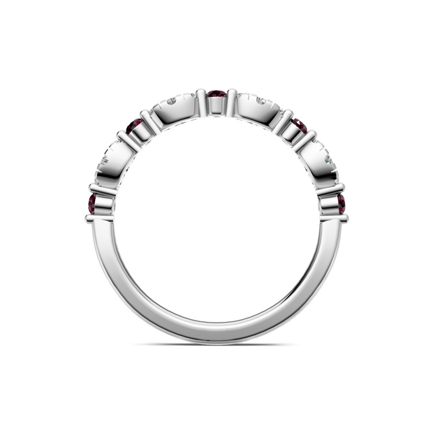 IMAGINE Garnet and Diamond Wedding Band