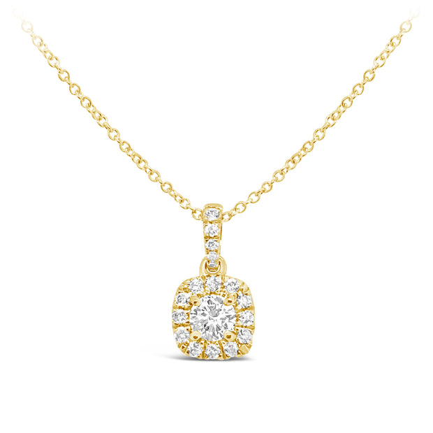 Forevermark 0.23 Cttw. Yellow Gold Diamond Halo Pendant