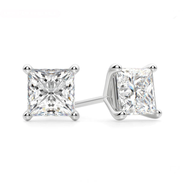 1.81 Cttw. White Gold Diamond Solitaire Earrings