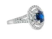 White Gold Sapphire & Diamond Ring