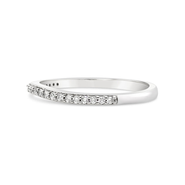 White Gold Curved Diamond Wedding Band