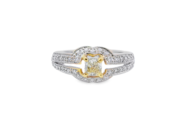 White Gold Fancy Yellow Diamond Ring