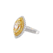 White/Yellow Gold Fancy Yellow Diamond Halo Ring