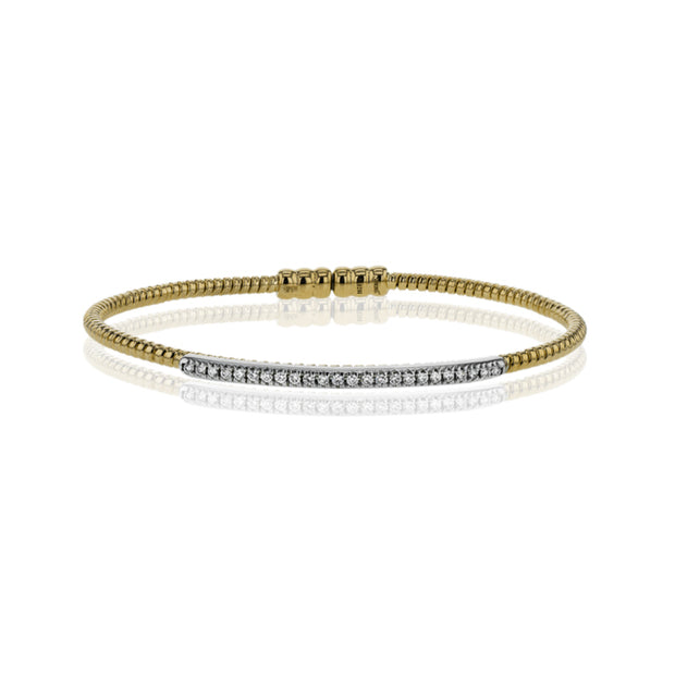 Simon G. Yellow/White Gold Diamond Bangle Bracelet