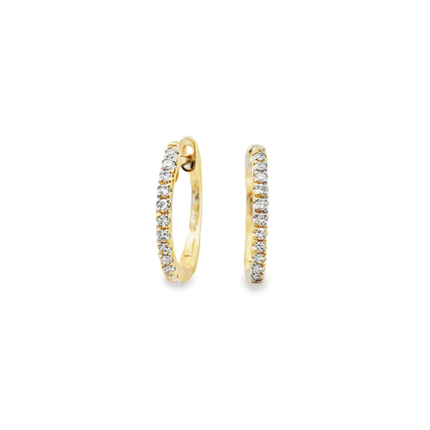 Yellow Gold Diamond Huggie Earrings