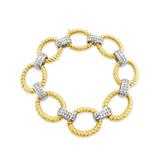 Yellow/White Gold Diamond Fashion Bracelet