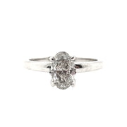 White Gold Oval Shape Diamond Solitaire Engagement Ring