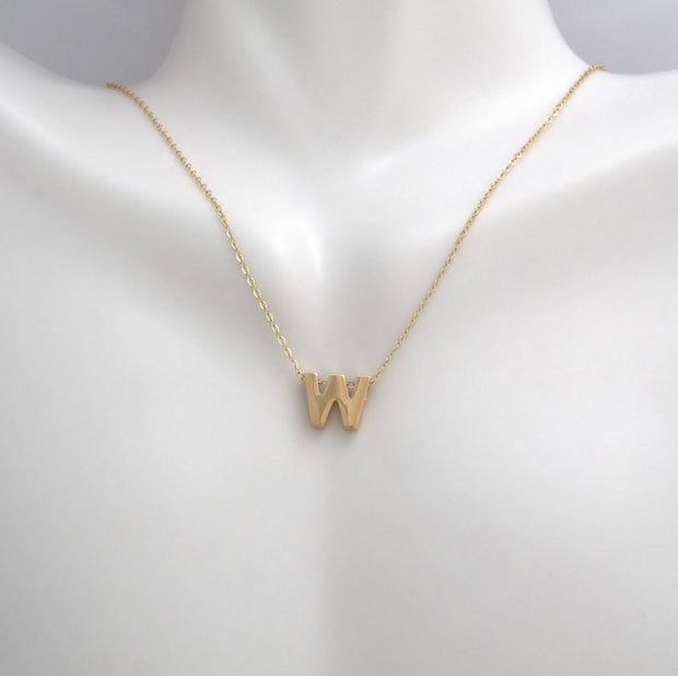 Yellow Gold Initial Necklace