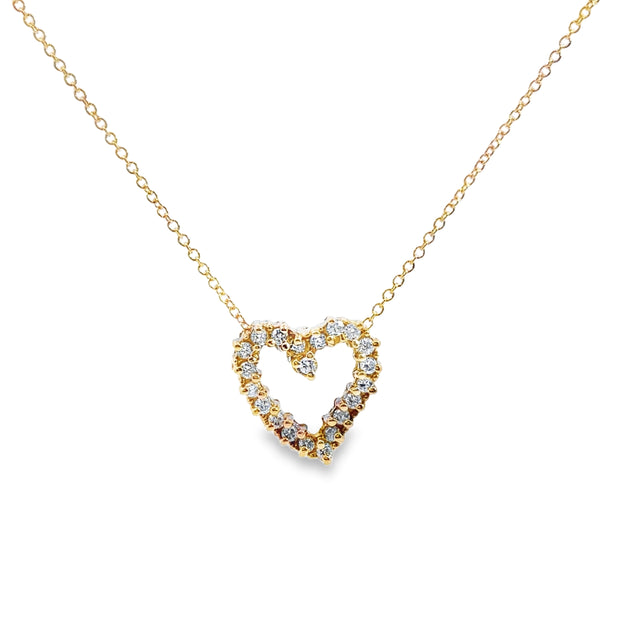 Yellow Gold Diamond Heart Pendant