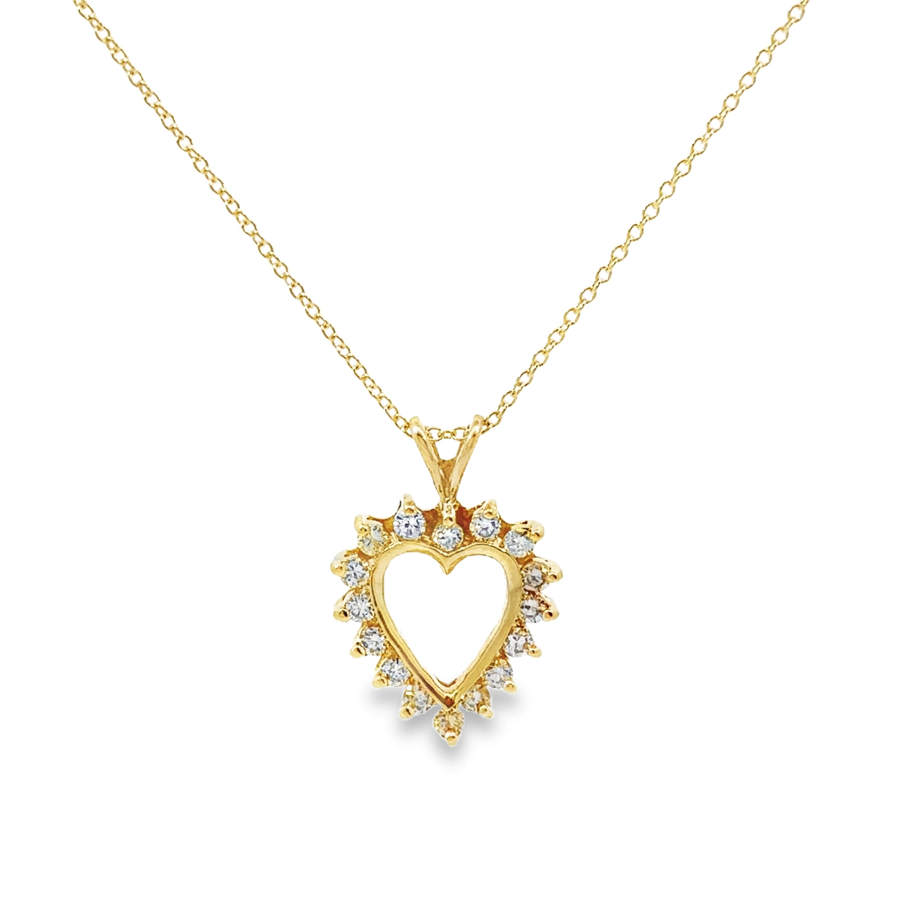 Yellow Gold Diamond Heart Pendant